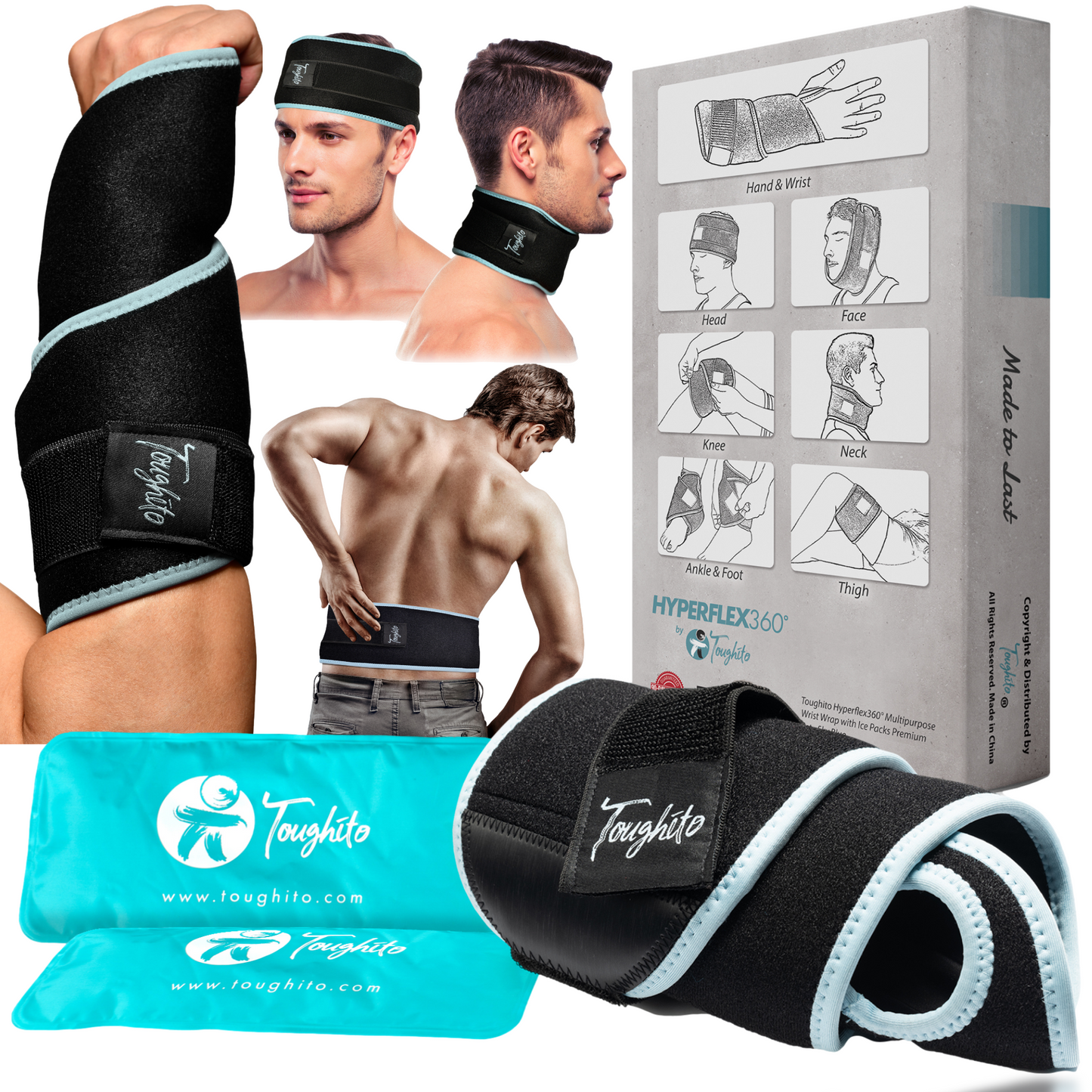 Multi-Purpose Ice Pack Wrap-Ice Pack for Wrist and Hand, Face and Head, Neck, Knee and Ankle